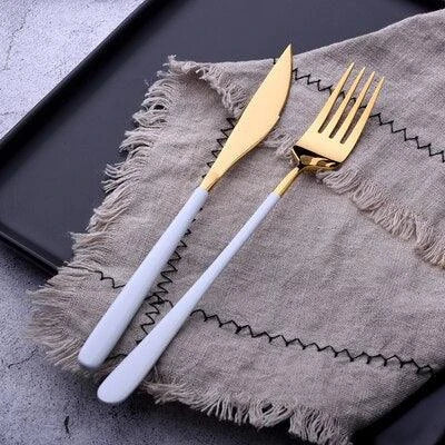 Premium Kiwi-designed portable cutlery set made of durable stainless steel in elegant gold, silver, pink, or white finishes
