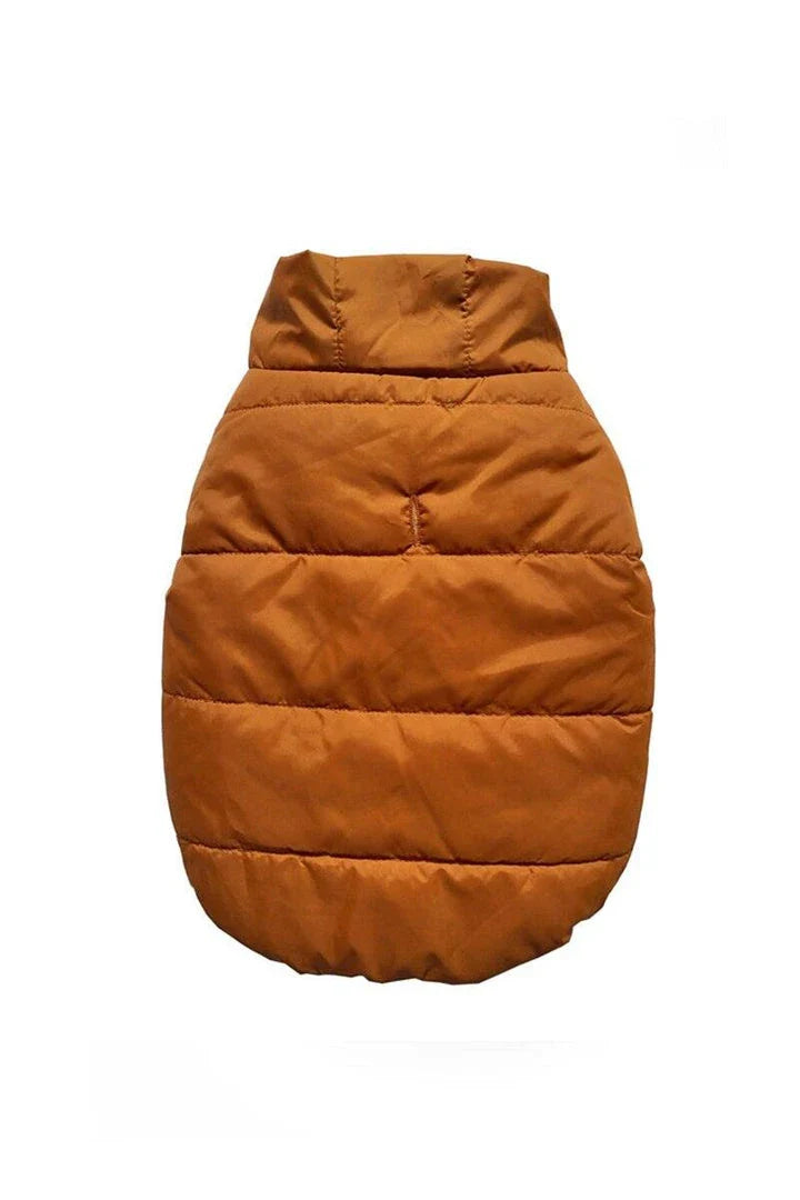 A cozy puffer jacket designed to keep Kiwi cats warm and comfortable during the colder months.