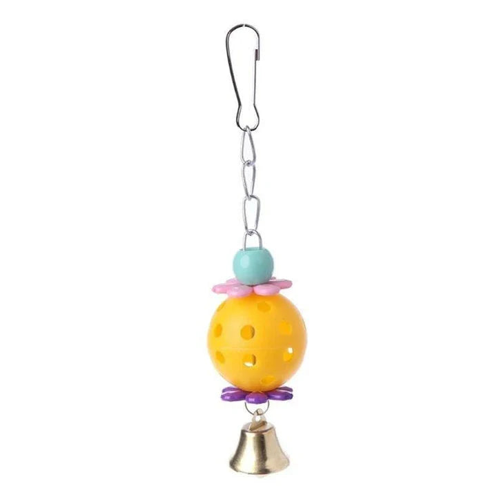 A colorful bird toy with a unique chain-inspired design, perfect for Kiwi bird owners