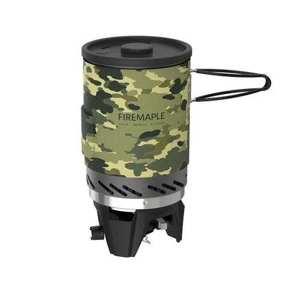 Versatile Camouflage Gas Stove with heat exchanger, piezo ignition, and heat-proof cover for efficient and safe outdoor cooking in New Zealand