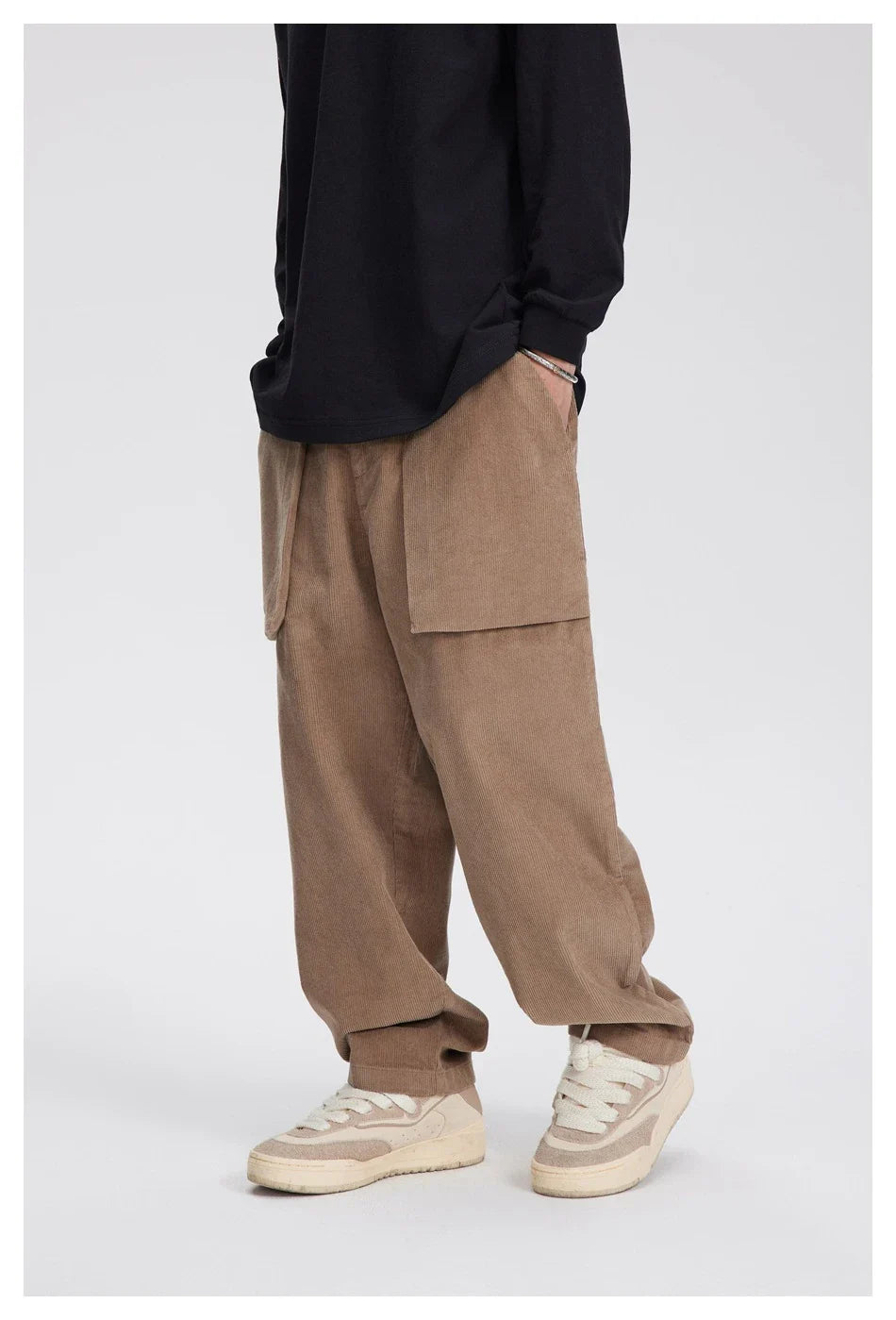 Stylish retro-inspired corduroy casual pants in a straight-leg fit, perfect for the laid-back Kiwi lifestyle.
