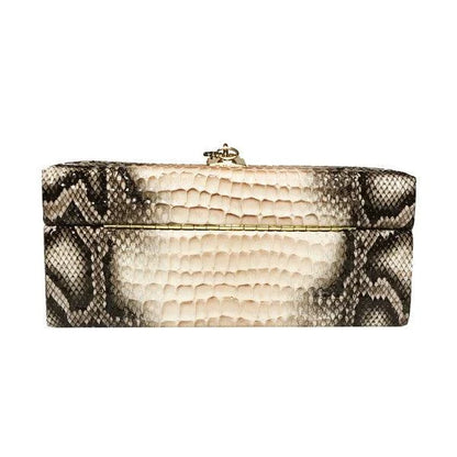 Eco-Friendly Python Print Handbag with Roomy Interior and Adjustable Shoulder Strap