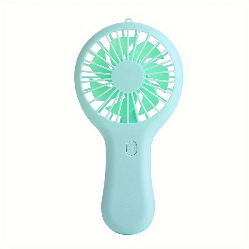 Compact 800mAh Rechargeable Portable Hand Fan in blue colour, perfect for staying cool in the New Zealand summer heat.