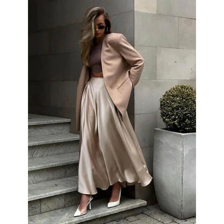 Shopfluxpro NZ Elegant Satin Maxi Skirt - Timeless New Zealand Style