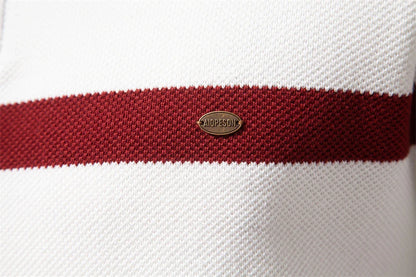 A stylish, slim-fit sweater in a modern colour-blocking design of Lake Green, White, and Grey, made with premium cotton for exceptional comfort and New Zealand casual style.