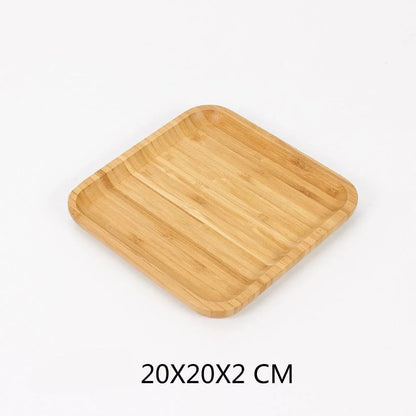 Bamboo serving tray with a sleek, minimalist design for serving food, drinks, or as a decorative piece in a modern kitchen