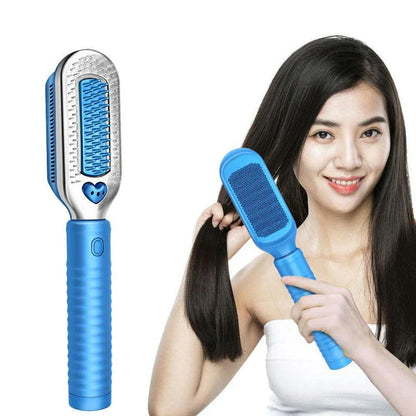 Cold Comb Electric Hair Straightener and Curler with digital temperature control, quick heating, and 360-degree rotatable cord for salon-quality hair styling