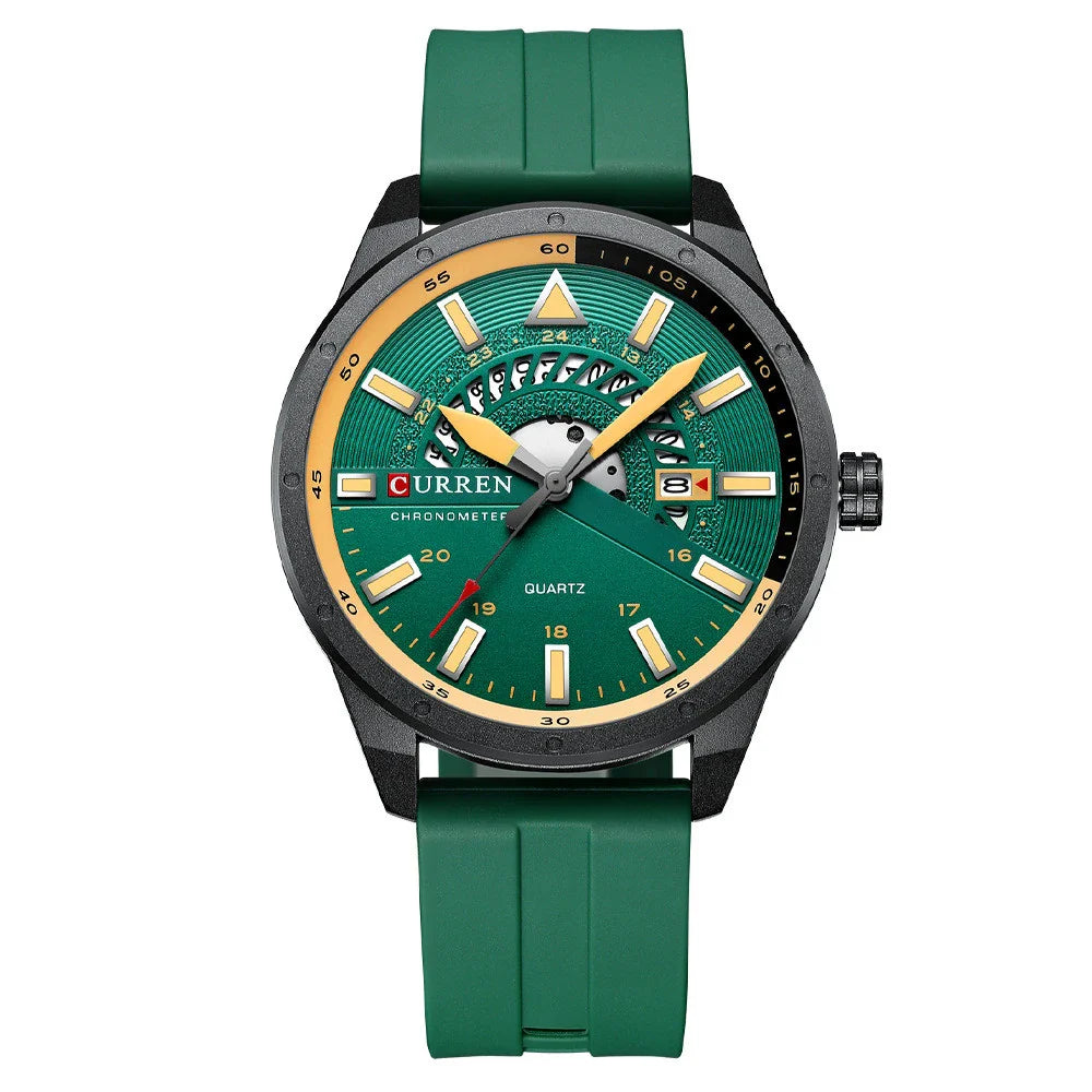 Stylish Kiwi Casual Watch with Silicone Strap, Scratch-Resistant Glass, and Quartz Movement