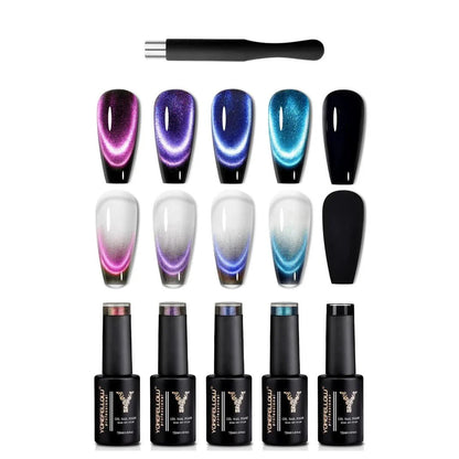 Dream Cat Magnetic Gel Nail Polish Set - Captivating Cat-Eye Effect Nail Art Kit Made in New Zealand