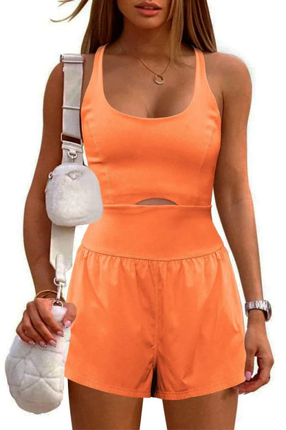 Women's casual cotton jumpsuit with shorts and sleeveless vest design, available in various colors for Kiwi outdoor style.