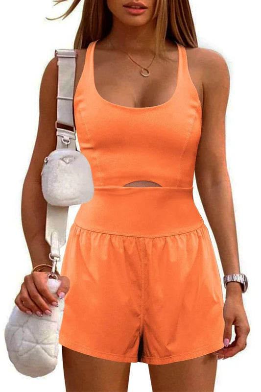 Women's casual cotton jumpsuit with shorts and sleeveless vest design, available in various colors for Kiwi outdoor style.