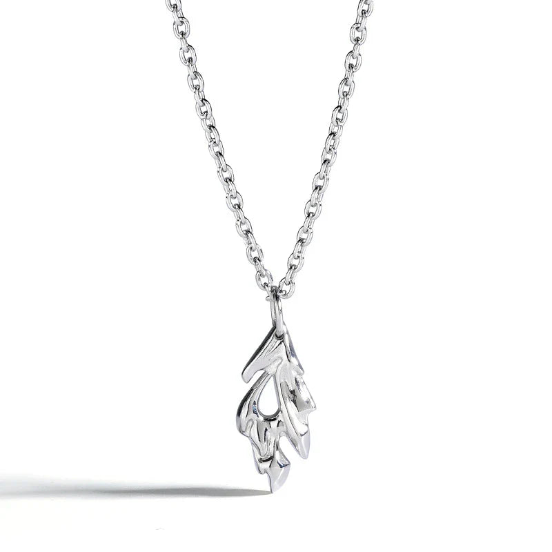 Premium silver Wind and Fire Charm Pendant, a stylish accessory for Kiwi blokes with an adjustable chain and unique charm design