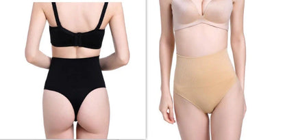 High-waist tummy control thong in assorted colours, featuring a 2-layer midsection design for shaping and support