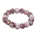 Chinese style purple floral glass bead bracelet for women with electroplated finish
