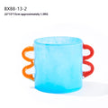 Nordic handmade binaural gradient straight glass vase with polished surface, modern simplicity style