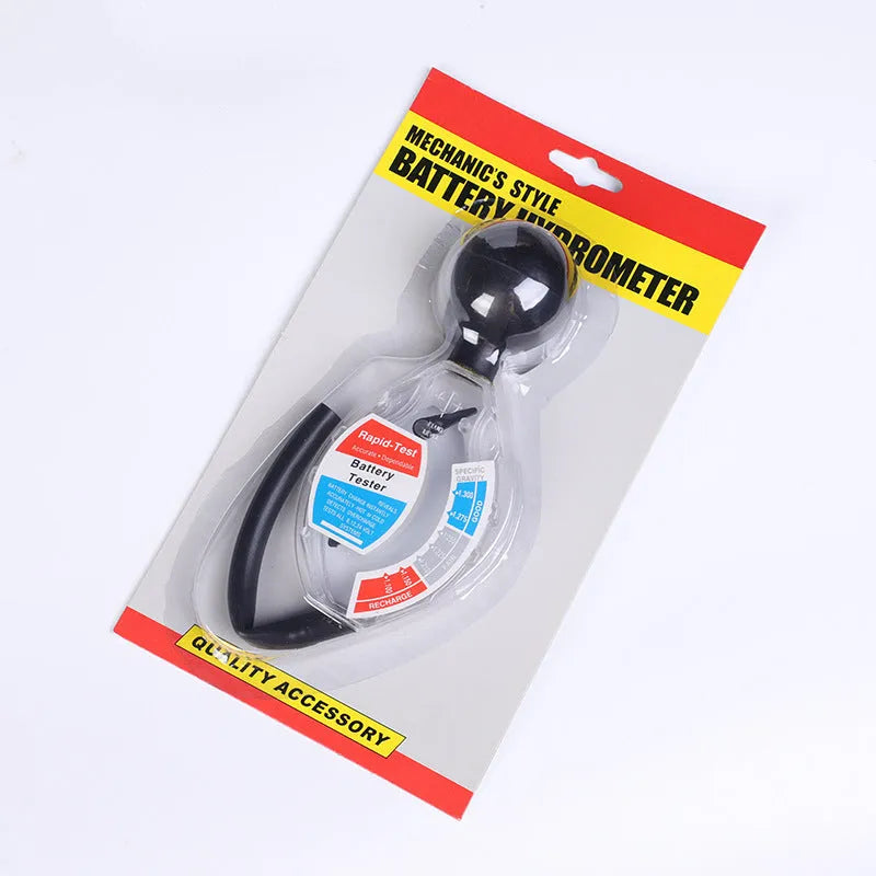Liquid hydrometer densitometer tool for battery electrolyte testing with suction mechanism