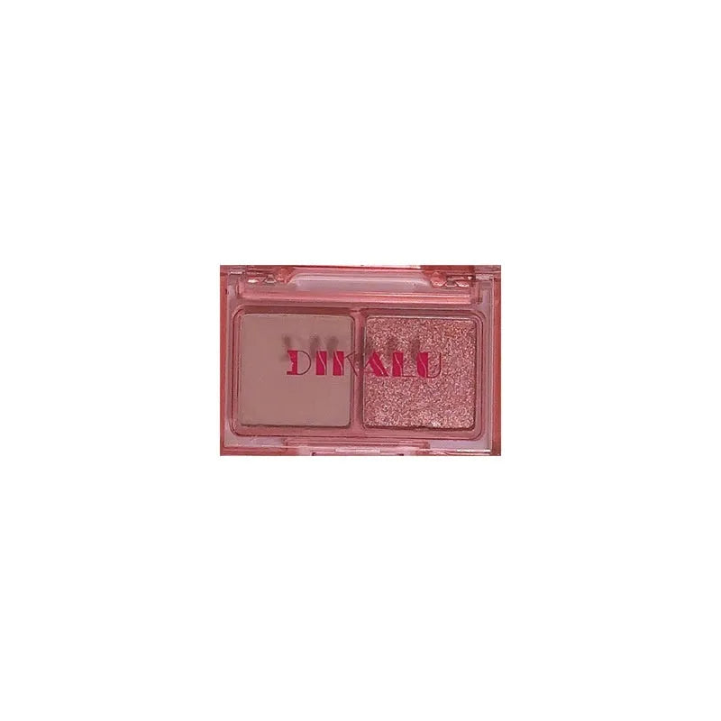 Two-tone eyeshadow palette showing pink and black matte shimmer shades in five punk colour combinations