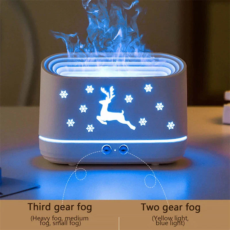 Elk Flame Humidifier Diffuser with adjustable flame effect and quiet operation