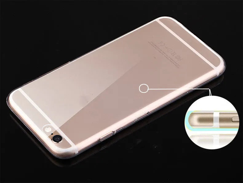 Transparent soft TPU phone case for iPhone on a table