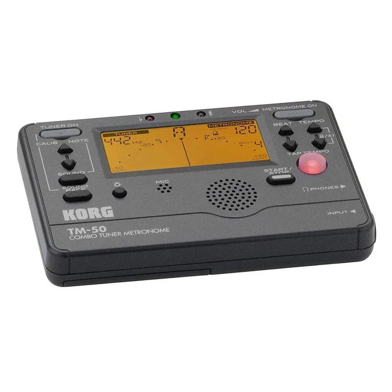 TM-60 Black and White digital metronome with display and controls for tempo and rhythm selection