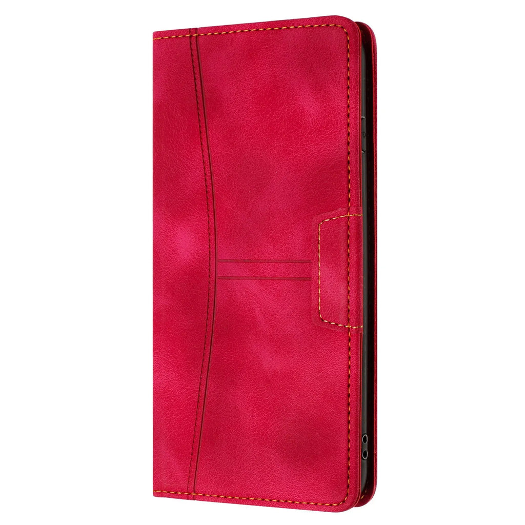 Samsung PU leather phone case in black with multi-card insert slot and built-in kickstand