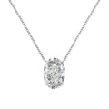925 silver oval ice flower pendant necklace with electroplated platinum finish on a 40cm chain