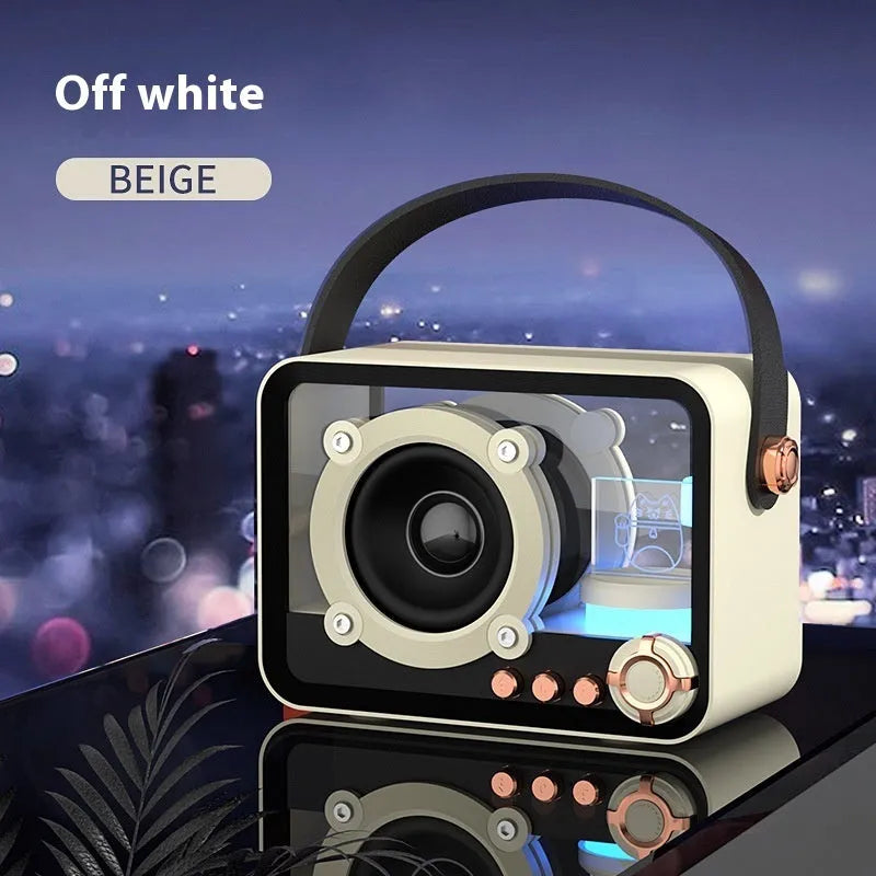 Mini glass Bluetooth speaker Lucky Cat design black colour portable USB charging