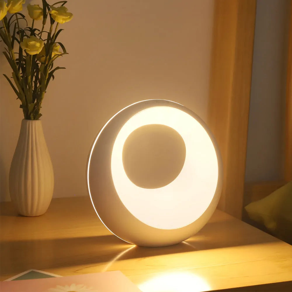 Creative Touch small RGB colour-changing night lamp with remote control on desk