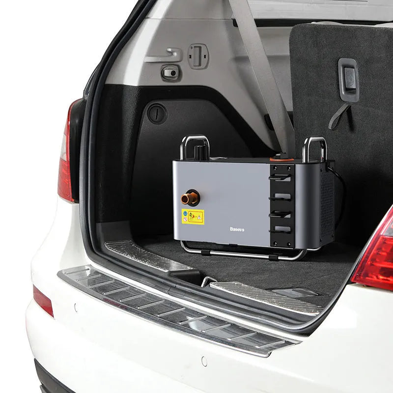 F1 grey pressure washer with 1300W motor, 10m outlet pipe, and high pressure gun