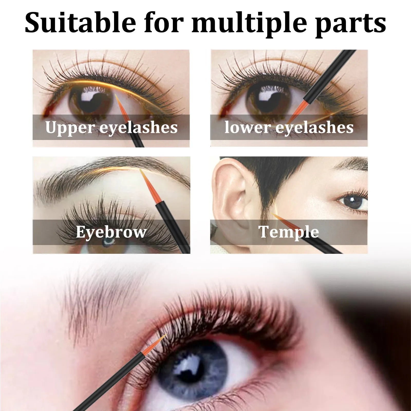 3ml natural black eyelash growth serum in dropper bottle for eyelash enhancement