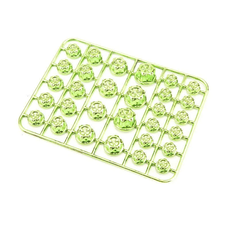 Set of 30 coloured ABS plastic screw covers for motorcycle engine modification.