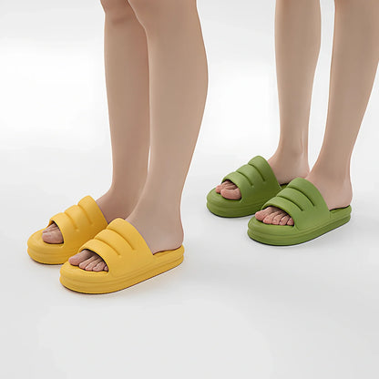 Women's summer EVA slippers with thick sole in multiple colours for home and bathroom use