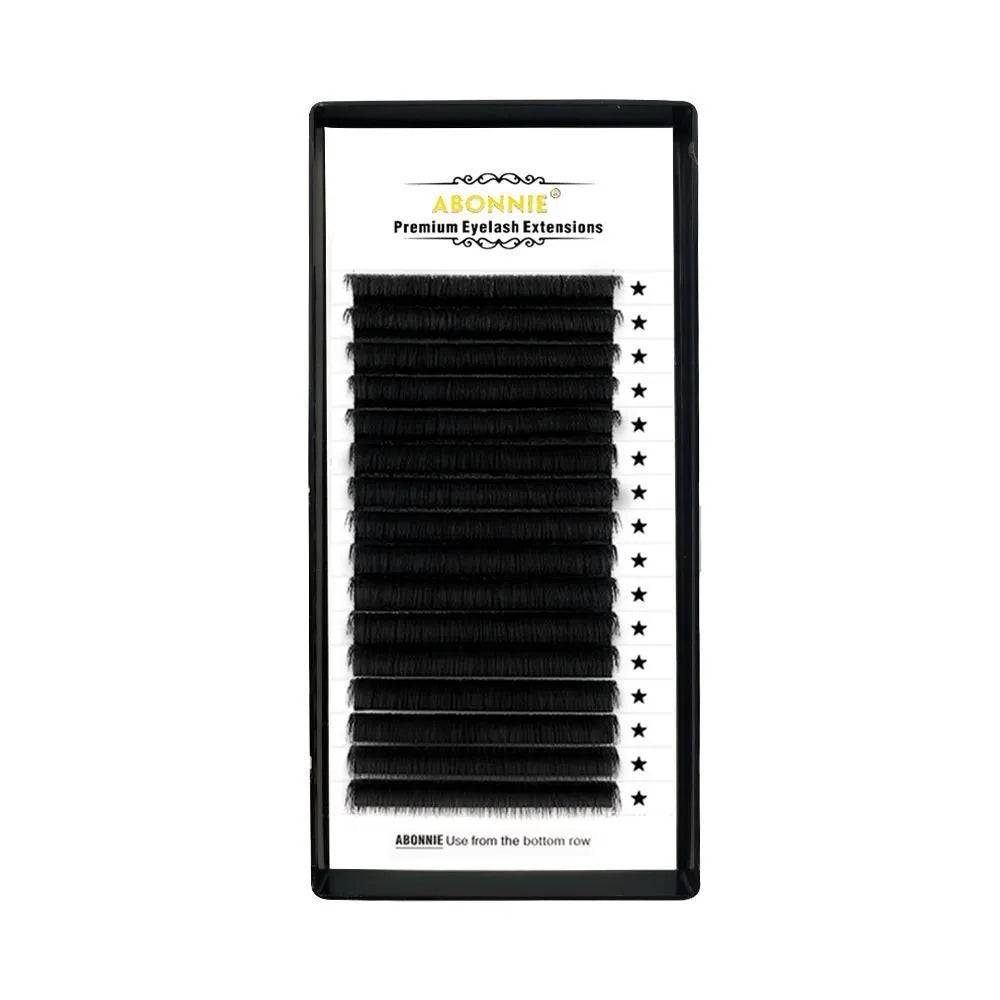 16-row dense row false eyelashes made from mink hair with matte finish, showing length options from 8mm to 18mm