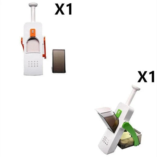 Multifunctional vegetable cutter with safety blade guard and multiple slicing options