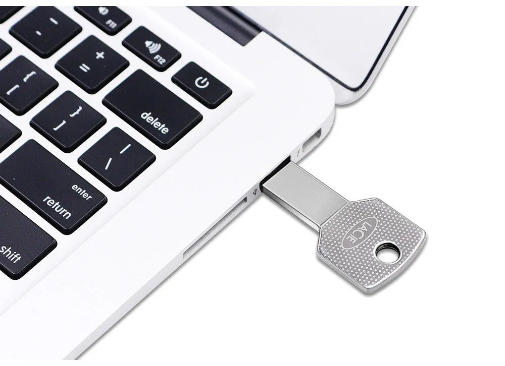 White metal USB 2.0 flash drive ultra-thin waterproof conjoined design 47.5 x 13.5 x 4.5 mm