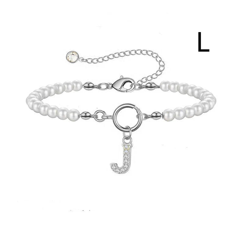 2024 personalised initial pearl bracelet for women with toggle clasp
