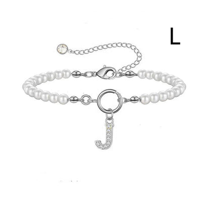 2024 personalised initial pearl bracelet for women with toggle clasp