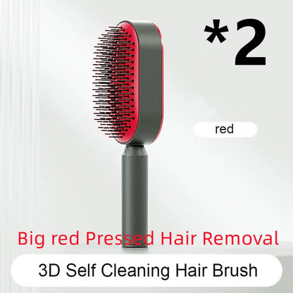 3D Air Cushion Hair Brush in elegant white, showcasing wide comb teeth and ergonomic handle