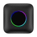 Compact square wireless CarPlay adapter box for cars with factory wired CarPlay systems.