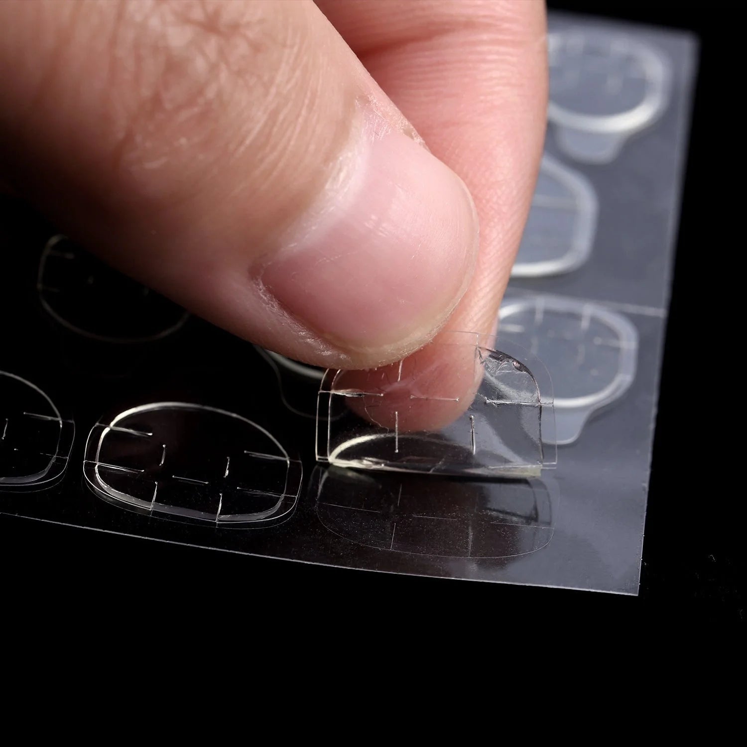 Transparent nail stickers with jelly glue for seamless nail art application