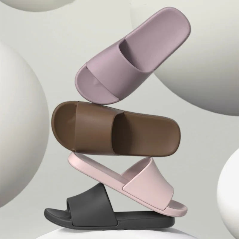 EVA non-slip bathroom slippers for couple, solid colour, soft sole, indoor and outdoor use