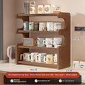 Multi-functional storage rack with 4 layers in bamboo density plate on a desktop, modern simplicity style