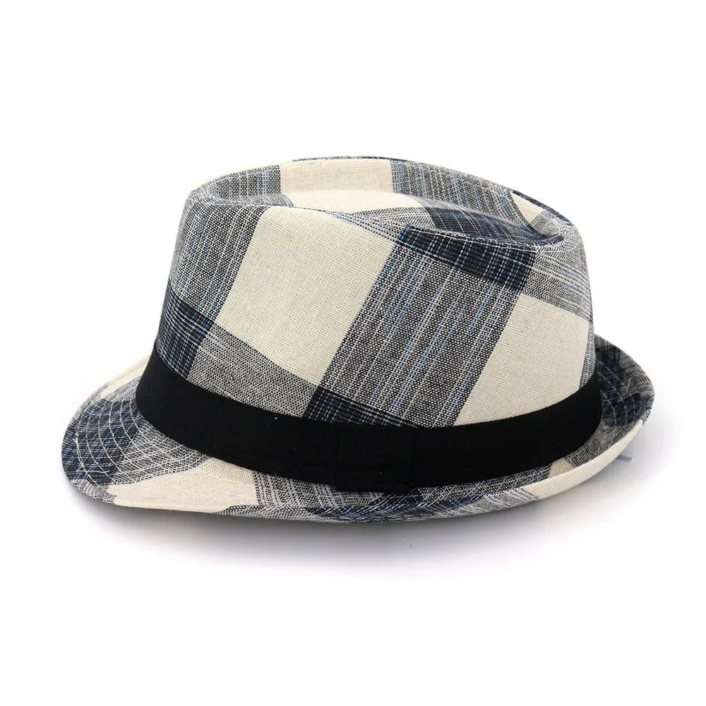 A blue sun hat with a bell crown and medium brim for outdoor sun protection.