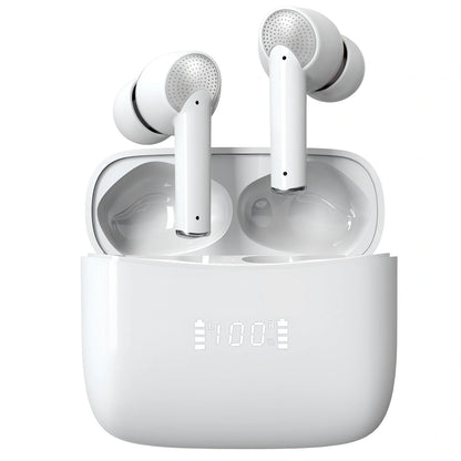 A6 black wireless sports earphones with digital display and charging case