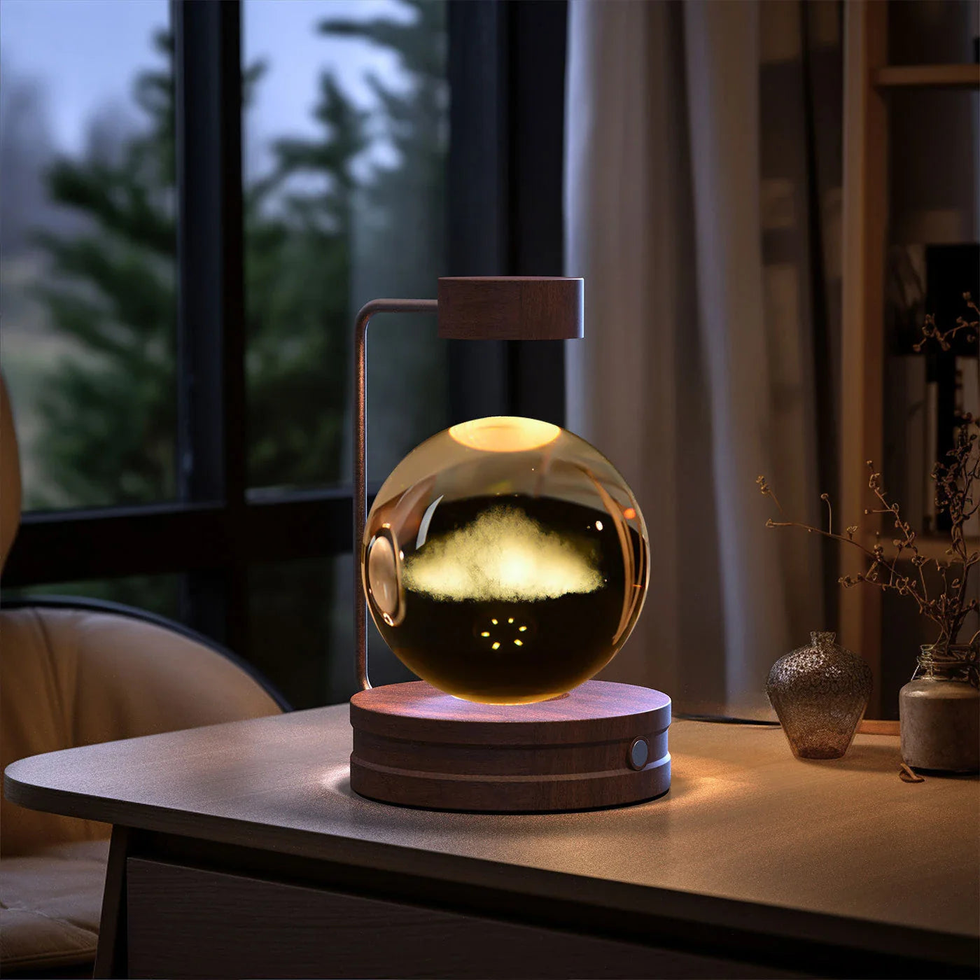 Dazzling crystal ball nightlight with captivating cosmic designs, creating a warm, soothing ambiance in your home