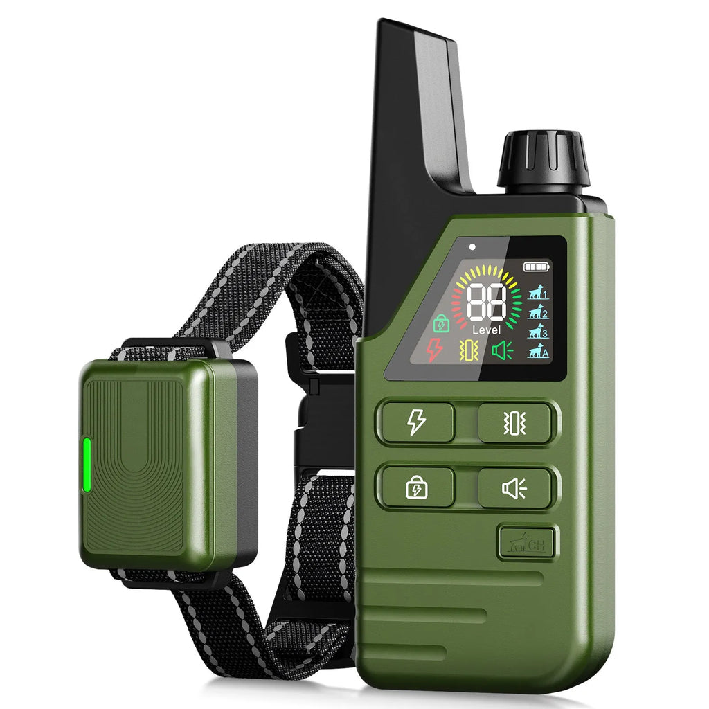Remote control dog training collar made of ABS material with controller for anti-bark training