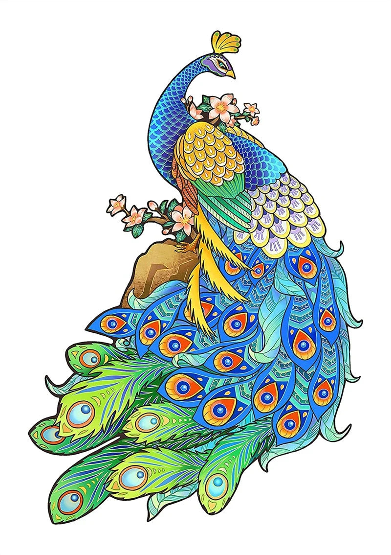 Colourful animal-shaped wooden jigsaw puzzles for children, educational and fun