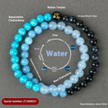 Handmade natural crystal Five Elements double ring bracelet with round beads