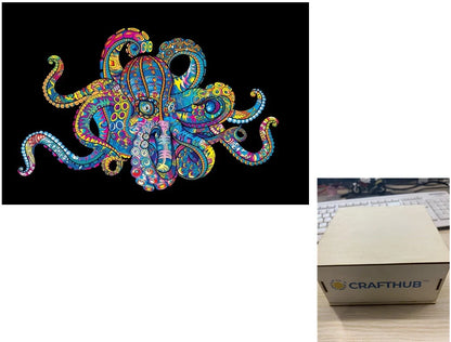 Animal Puzzle Craft Hub A3 Size Wooden Box for puzzle storage and display