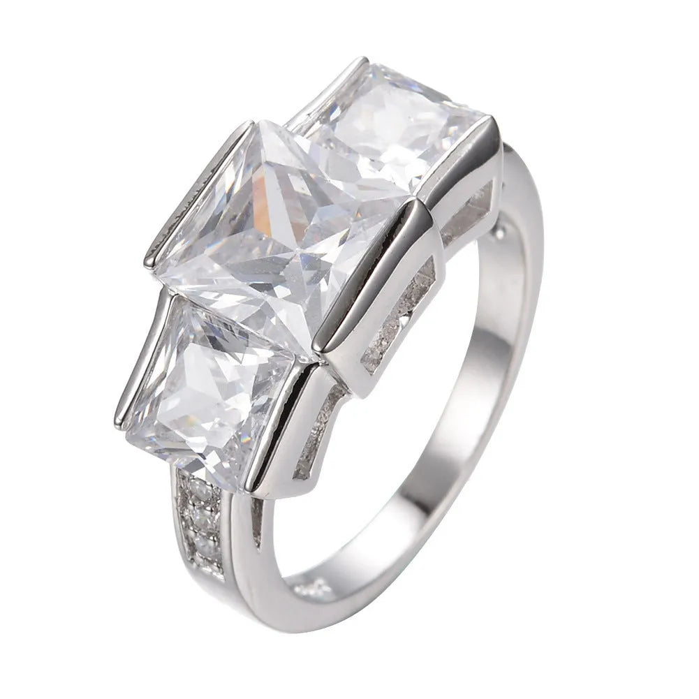 Electroplated copper ring in multiple colours with geometric design, sizes 6-10